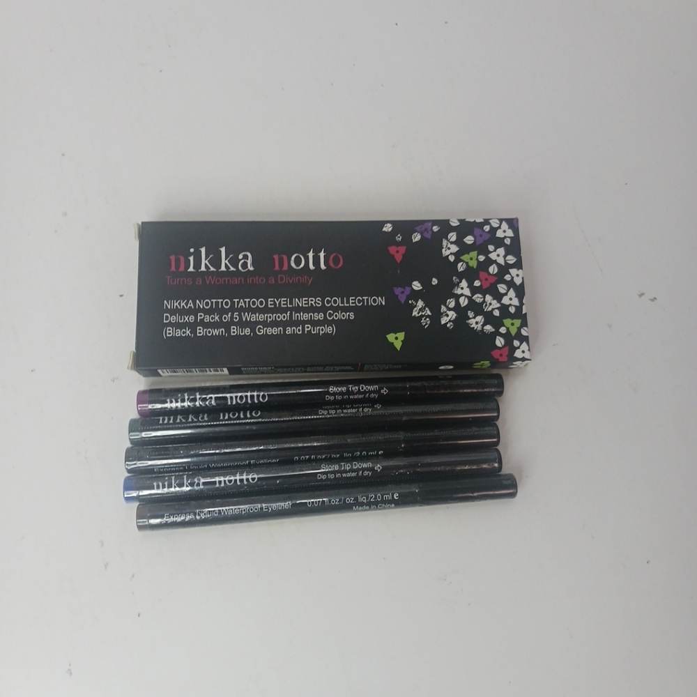 Nikka notto Deluxe 5 Pack Tatoo Eyeliners Collection  Full Size 0.07oz NIB